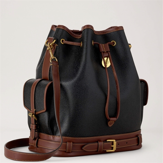 Mulberry Bucket Black & Cognac Scotchgrain